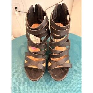 Report Black Strappy Gladiator Heeled Sandals